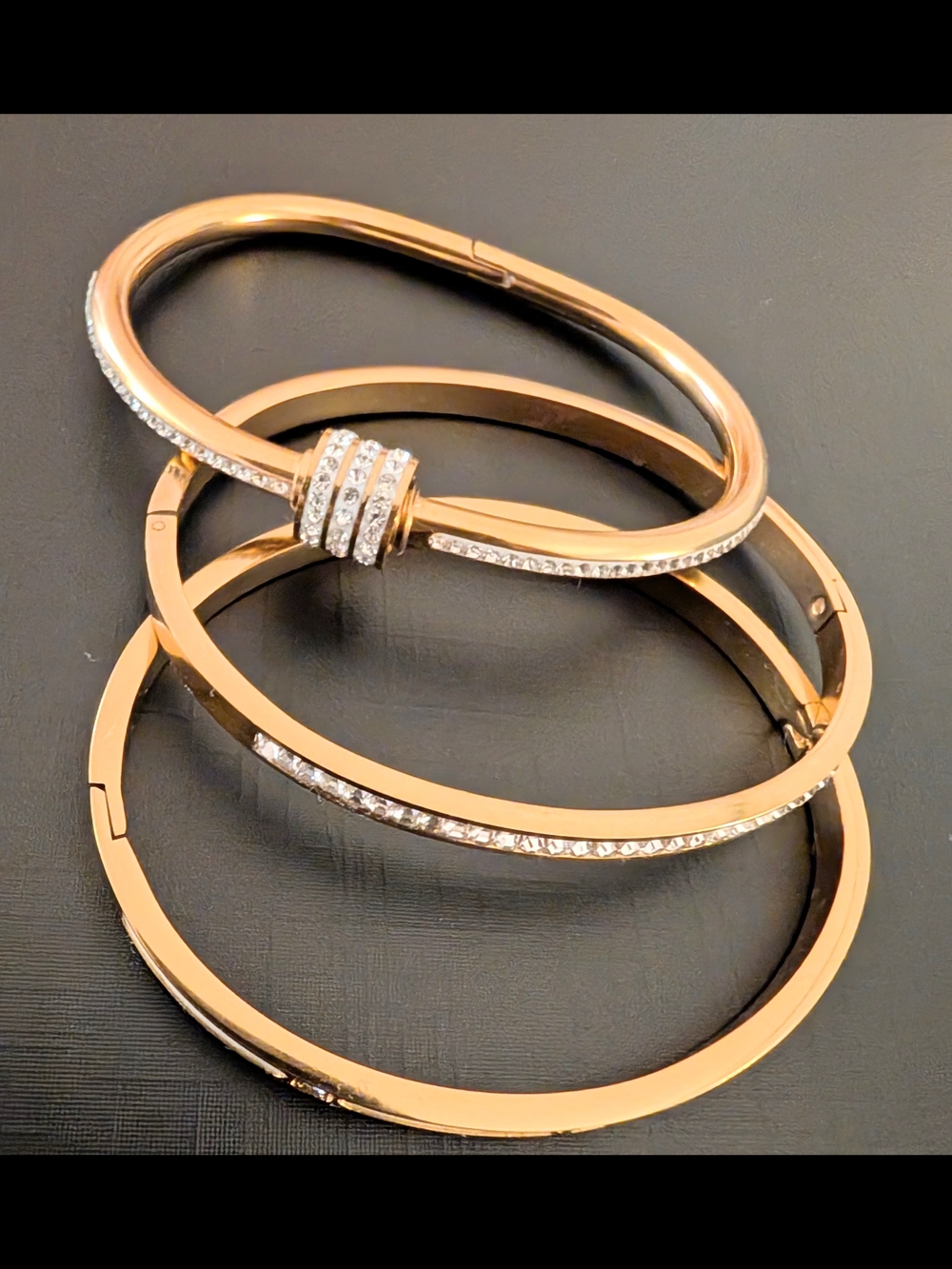 ⚜️ Discount ⚜️ Gold & Crystal-Accented Bangle Set Bracelet Stack
